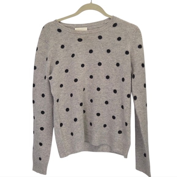 Cynthia Rowley Sweaters - Cynthia Rowley Polka Dot 100% Cashmere Gray & Black Roundneck Sweater Medium